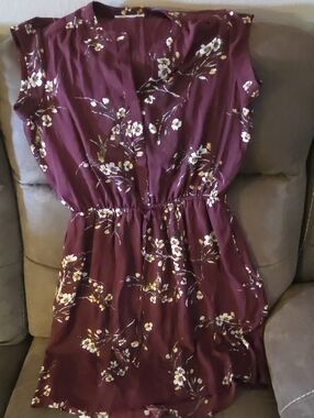 DR2 Floral Burgundy Sleeveless Dress